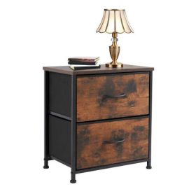 Living Room Cabinet Layers Set of 2 Fabric Drawers Beside Nightstand Table Closet Chest Clothes Display Cabinet Of Furniture (Color: 1pc Chocolate)