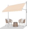 Support Canopy Polyester Fabric Aluminum Iron Frame Retractable Adjustable Shade Shelter Outdoor Sun Protection Portable Durable Lightweight for Garde