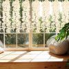 8Pcs Lilacs Artificial Flowers Hanging Flowers Hanging Wisteria Vines White Champagne Fake Syringa Wisteria Vines Faux Silk Lilac Hanging Floral Decor