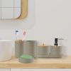 Bathroom Accessories Set of 8Pcs Bathroom Holder Set with Soap Dispenser Toothbrush Holder Cup Soap Dish Toilet Cleaning Brush Trash Can Qtip Holder V
