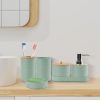 Bathroom Accessories Set of 8Pcs Bathroom Holder Set with Soap Dispenser Toothbrush Holder Cup Soap Dish Toilet Cleaning Brush Trash Can Qtip Holder V