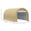 Outsunny 16' x 10' Carport, Heavy Duty Portable Garage / Storage Tent with Large Zippered Door, Anti-UV PE Canopy Cover for Car, Truck, Boat