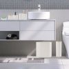 Bathroom Accessories Set of 8Pcs Bathroom Holder Set with Soap Dispenser Toothbrush Holder Cup Soap Dish Toilet Cleaning Brush Trash Can Qtip Holder V