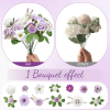 Hoteam 2 Bundles Artificial Flowers Combo Silk Mix Purple Fake Flowers with Stems Roses Chrysanthemum Dahlia Greenery Combo Set for DIY Wedding Bouque