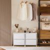 Living Room Cabinet Layers Set of 2 Fabric Drawers Beside Nightstand Table Closet Chest Clothes Display Cabinet Of Furniture