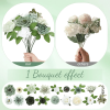 Hoteam 2 Bundles Artificial Flowers Combo Silk Mix Purple Fake Flowers with Stems Roses Chrysanthemum Dahlia Greenery Combo Set for DIY Wedding Bouque