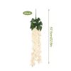 8Pcs Lilacs Artificial Flowers Hanging Flowers Hanging Wisteria Vines White Champagne Fake Syringa Wisteria Vines Faux Silk Lilac Hanging Floral Decor